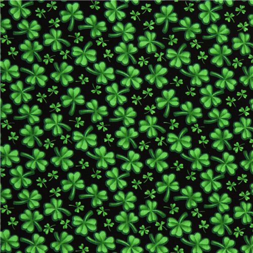 black designer fabric with cloverleaf from the USA 2