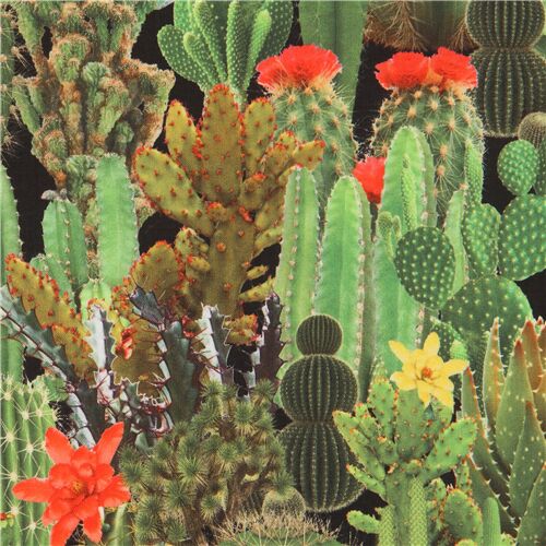Realistic Cactus Plants Aloe Vera Fabric