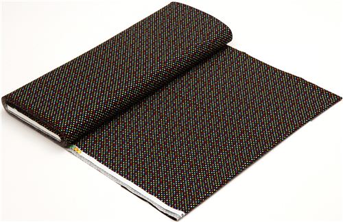 schwarzer Stoff mit bunten Punkten Timeless Treasures USA 3