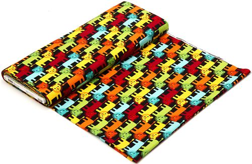 black fabric with funny lions Realizzato da Robert Kaufman 3