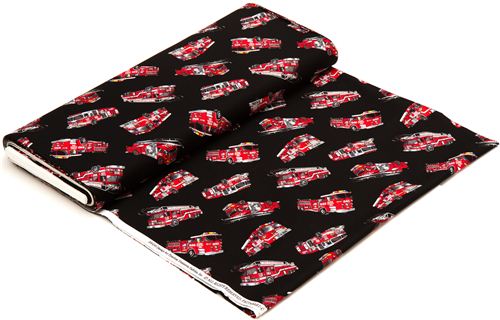 black fire truck fabric by Timeless Treasures from the USA 3