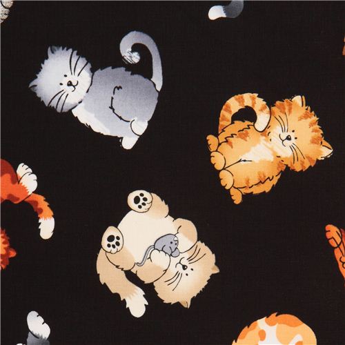 divertente tessuto nero gatti Timeless Treasures USA Tessuto