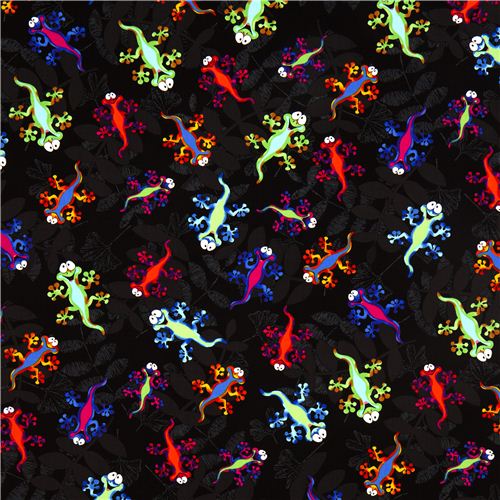 schwarzer Gecko Designer Stoff aus den USA 2