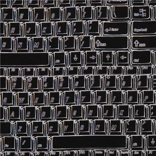 black keyboard Timeless Treasures fabric Fabric