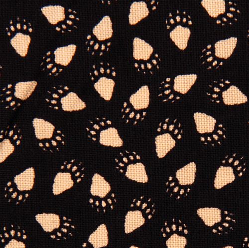 schwarzer Mini Br Pfoten Tier Stoff Timeless Treasures Stoff