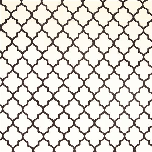 Chutes de tissu de (31 x 110 cm) - Tissu japonais en coton coloris naturel avec des motifs de trelli 2