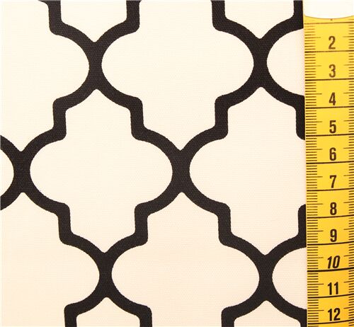 Chutes de tissu de (31 x 110 cm) - Tissu japonais en coton coloris naturel avec des motifs de trelli 3