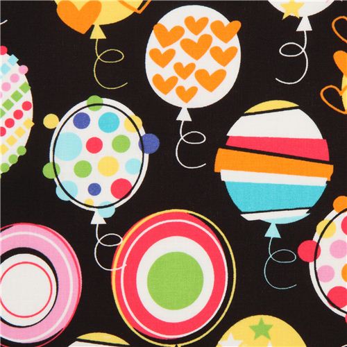 schwarzer Party Ballon Stoff von Timeless Treasures Stoff