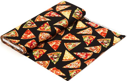black pizza slices fabric by Timeless Treasures from the USA 3