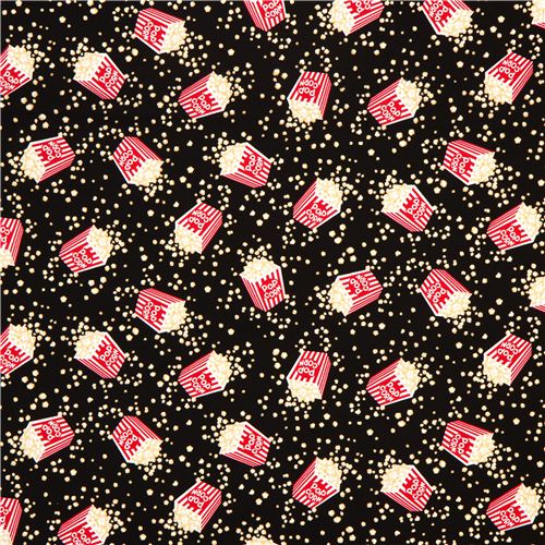 schwarzer Popcorn Stoff von Timeless Treasures aus den USA 2