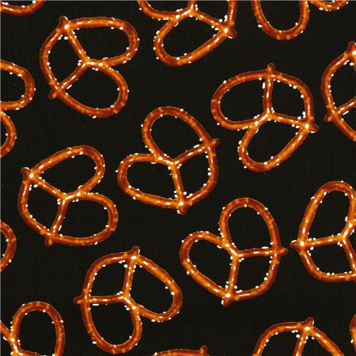 tessuto nero pretzel Timeless Treasures dagli USA Tessuto