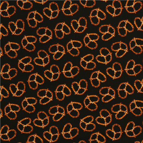 black pretzels fabric by Timeless Treasures from the USA 2