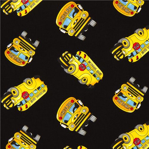 black school bus fabric by Timeless Treasures from the USA 1