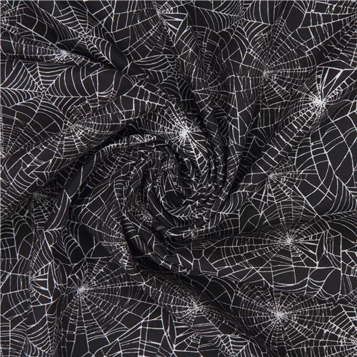 Rimanenza di (39 x 24 cm) - tessuto nero ragnatele Halloween Robert Kaufman 5