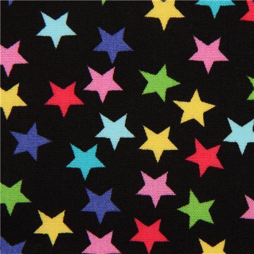 Tela negra de estrellas por Timeless Treasures de EEUU Tela