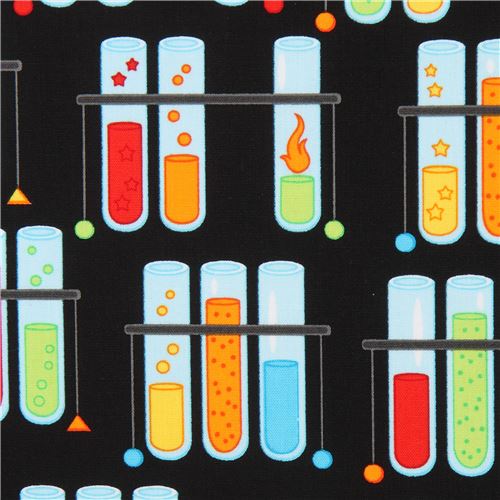 black test tube fabric by Robert Kaufman Fabric
