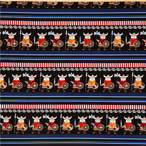 schwarzer Vikinger Bio-Stoff Vikinger in Streifen USA 2