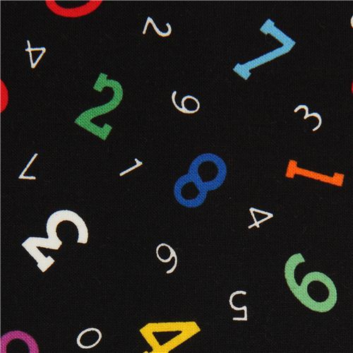 Tessuto nero con numeri di Timeless Treasures Tessuto