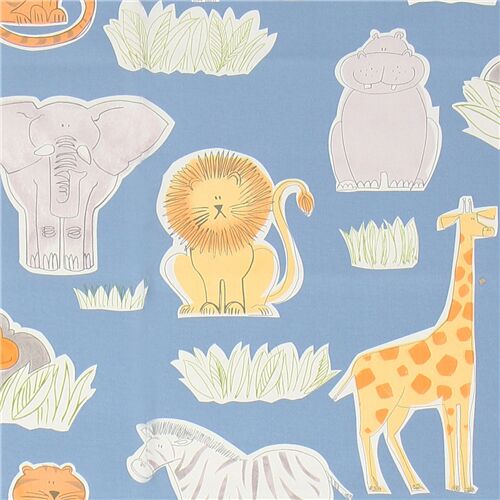 Bongo Jungle Animals Cute Illustraion Fabric