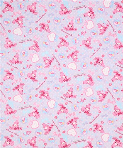 blue Bonbonribbon bunny dots bows Sanrio oxford fabric from Japan 0