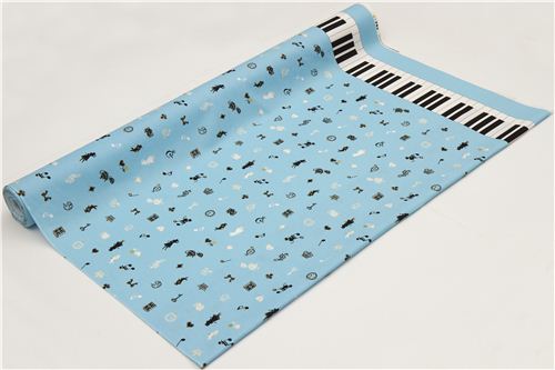 blue Japanese fabric Alice in Wonderland piano 3