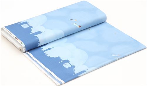 Chutes de tissu de (49 x 112 cm) - Tissu Michael Miller � double bordure bleu avec Peter Pan 4