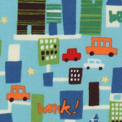 blue Michael Miller fabric city cars for boys 1