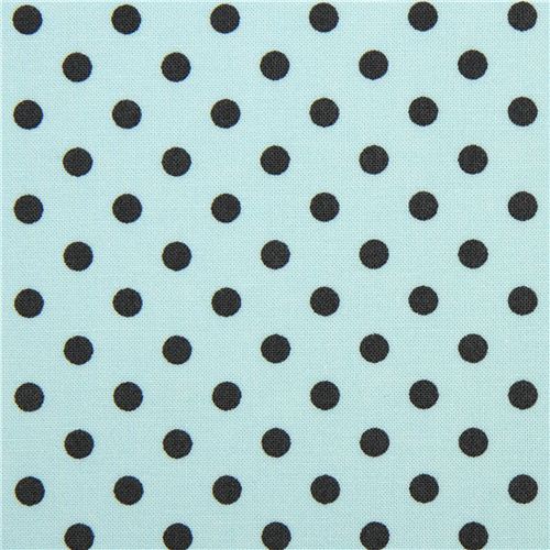 blue Michael Miller fabric dark grey polka dots 2