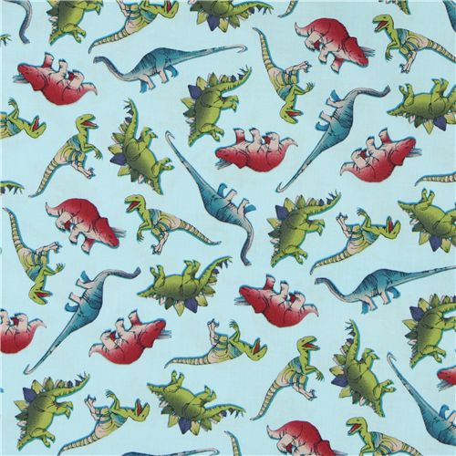 blue Michael Miller fabric dinosaurs dinos 2
