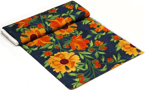 blue Michael Miller fabric yellow flowers Laura Gunn 3