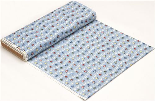 blauer Riley Blake Hubschrauber & Wolken Stoff USA 3