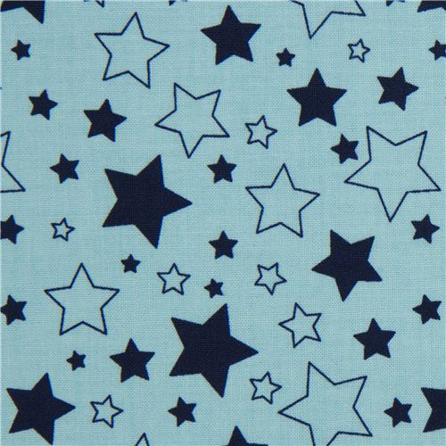 Tessuto celeste a stelle di Riley Blake dagli USA Tessuto