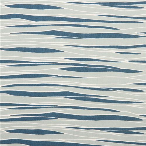 blauer River View Wasser Muster Popeline Bio-Stoff birch USA Stoff