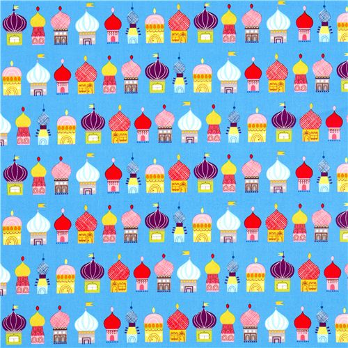 blue Robert Kaufman fabric with Russian onion tower 2