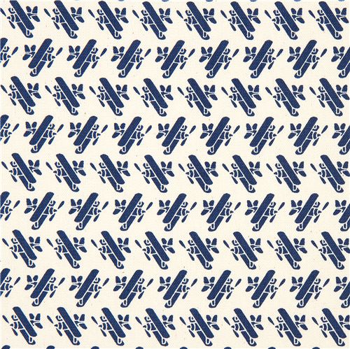 blue airplane fabric for boys de Kokka Japan 2