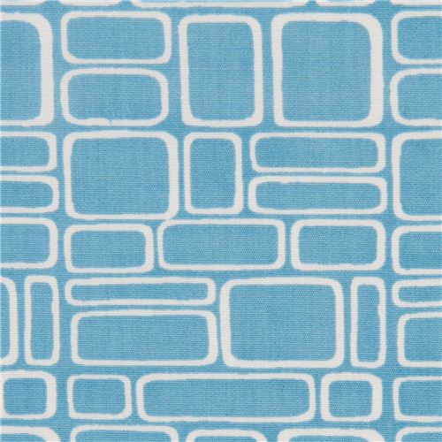 blauer Ziegelwand Bio-Stoff von monaluna USA Stoff