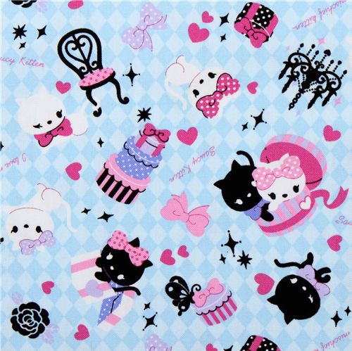 blauer Canvas Stoff Kätzchen Geschenke Japan kawaii 1
