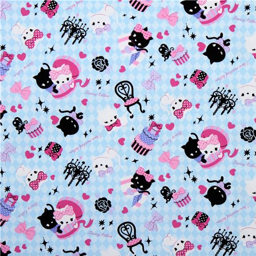 blauer Canvas Stoff Kätzchen Geschenke Japan kawaii 2