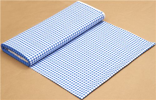 blau karierter Baumwoll Stoff Vichy Karo Muster 3