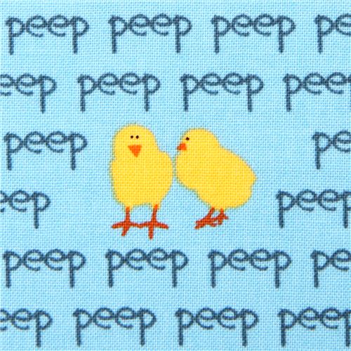 blue chick animal peep fabric by Robert Kaufman USA Fabric