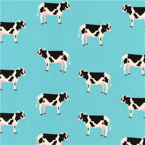 Resto de 33 cm - Tela azul de vacas de Robert Kaufman 2