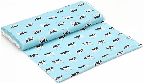 Resto de 33 cm - Tela azul de vacas de Robert Kaufman 3