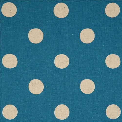 blauer echino Polka Dot Punkte Popeline Stoff maruco Stoff
