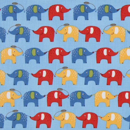 blue elephants fabric Robert Kaufman USA designer 2