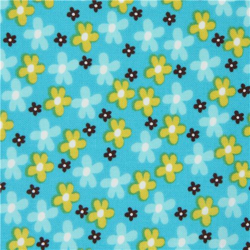 blauer Blumen Stoff von Timeless Treasures USA Stoff