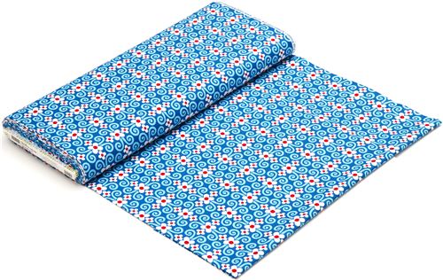 blue flower organic fabric white petals Realizzato da Robert Kaufman 3