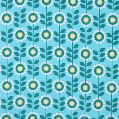 blauer Blumen Flanellstoff von Robert Kaufman 2