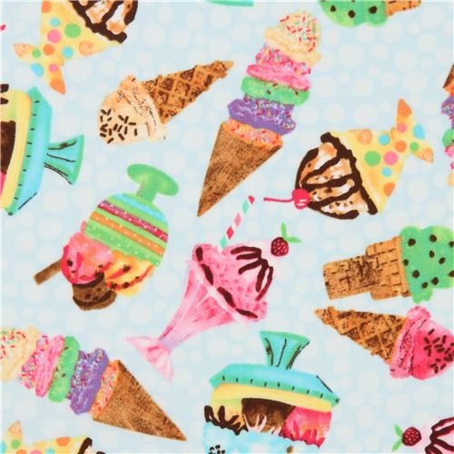 tessuto blu gelati Timeless Treasures USA Tessuto