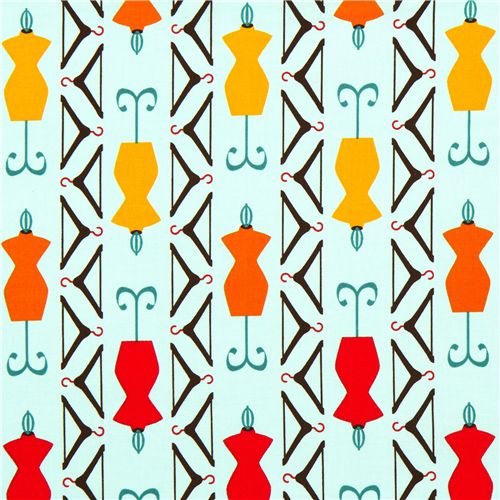 blue mannequin fabric hangers by Robert Kaufman USA Fabric