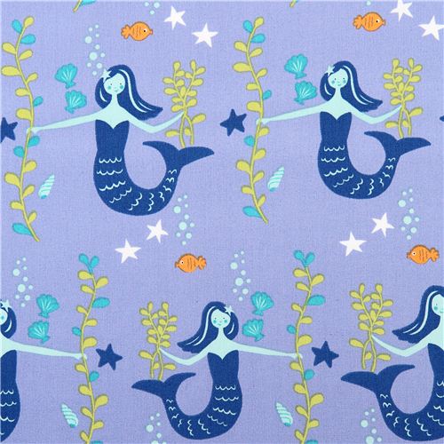 blauer monaluna Meerjungfrau Bio-Stoff little mermaid Stoff